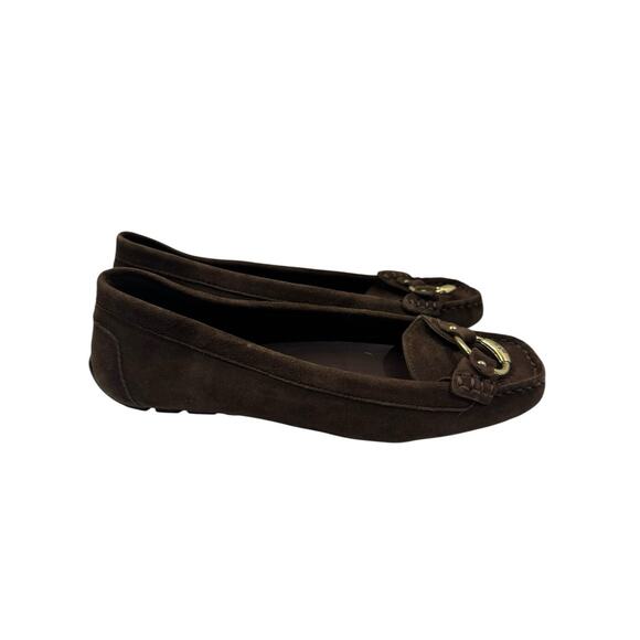 Lauren by Ralph Lauren Vintage 6 Brown Leather Suede Loafers Women Academic 90s - Picture 5 of 10
